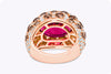 11.79 Carats Oval Cut Rubellite Tourmaline Dome Fashion Ring in Rose Gold