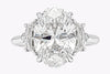 GIA Certified 5.11 Carats Oval Cut Diamond Three-Stone Engagement Ring in Platinum