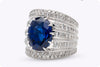 15.27 Carats Oval Cut Sapphire & Diamond Cocktail Wide Ring in White Gold