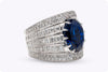 15.27 Carats Oval Cut Sapphire & Diamond Cocktail Wide Ring in White Gold