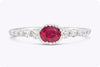 0.43 Carat Oval Cut Ruby & Diamond Fashion Ring in White Gold