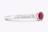 0.43 Carat Oval Cut Ruby & Diamond Fashion Ring in White Gold