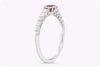 0.43 Carat Oval Cut Ruby & Diamond Fashion Ring in White Gold