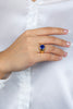 4.21 Carats No Heat Blue Sapphire Bezel-Set Fashion Ring in Yellow Gold