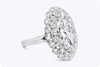 5.01 Carats Oval Cut Diamond & Cluster Cocktail Fashion Ring in Platinum