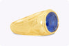 4.21 Carats No Heat Blue Sapphire Bezel-Set Fashion Ring in Yellow Gold