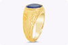 4.21 Carats No Heat Blue Sapphire Bezel-Set Fashion Ring in Yellow Gold