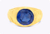 4.21 Carats No Heat Blue Sapphire Bezel-Set Fashion Ring in Yellow Gold