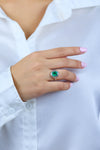 GIA Certified 2.51 Carats Oval Cut Colombian Emerald & Diamond Engagement Ring in Platinum