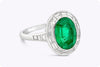 GIA Certified 2.51 Carats Oval Cut Colombian Emerald & Diamond Engagement Ring in Platinum