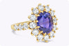 GIA Certified 6.17 Carats Oval Cut Color Change Sapphire & Diamond Cocktail Ring in Yellow Gold