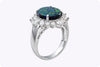 GIA Certified 2.98 Carat Natural Black Opal & Diamond Cocktail Ring in Platinum