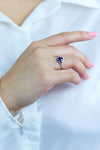 A stunning 1.52-carat oval sapphire & diamond engagement ring