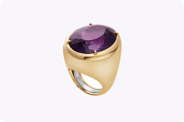 Oval Cut Amethyst Cocktail Ring | Roman Malakov