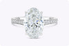 GIA Certified 3.61 Carats Oval Cut Diamond Engagement Ring in Platinum