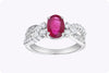 1.34 Carats Oval Cut Ruby & Diamond Fashion Ring