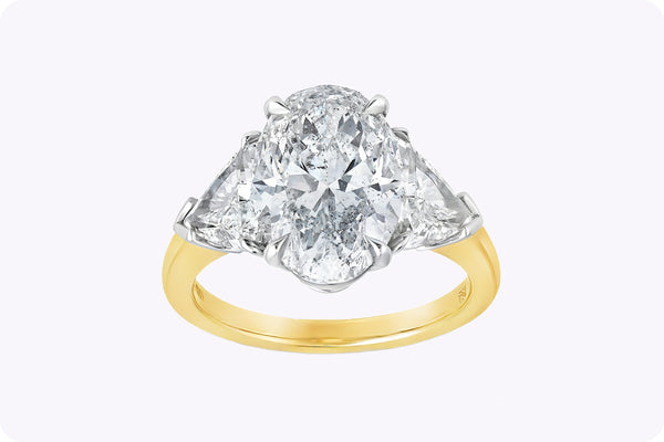  Oval Cut Diamond Three-Stone Engagement Ring