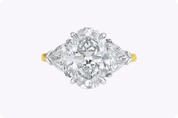  Oval Cut Diamond Three-Stone Engagement Ring