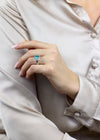 4.29 Carat Oval-Cut Paraiba Tourmaline & Diamond Halo Ring in White Gold