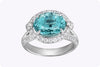 4.29 Carat Oval-Cut Paraiba Tourmaline & Diamond Halo Ring in White Gold