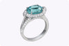 4.29 Carat Oval-Cut Paraiba Tourmaline & Diamond Halo Ring in White Gold