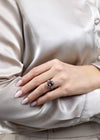 6.74 Carat Oval Cut Pink Tourmaline Halo Fashion Ring in Platinum