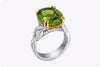 8.77 Carat Oval Cut Peridot and Diamond Fashion Ring in Platinum and Yellow Gold
