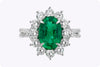GIA-Certified 2.55-Carat Oval-Cut Emerald & Diamond Halo Engagement Ring in White Gold