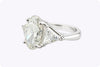 GIA Certified 4.61 Carats Total Oval Cut Diamond Three-Stone Engagement Ring in White Gold