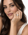 GIA Certified 4.61 Carats Total Oval Cut Diamond Three-Stone Engagement Ring in White Gold