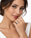 GIA Certified 4.61 Carats Total Oval Cut Diamond Three-Stone Engagement Ring in White Gold