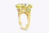 Cartier GIA Certified 13.46 Carat Oval Cut Fancy Intense Yellow Diamond Three-Stone Engagement Ring in Yellow Gold