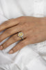 GIA Certified 1.76 Carats Total Oval Cut Fancy Light Yellow Diamond Halo Engagement Ring in Platinum
