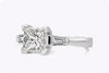 1.44 Carats Princess Cut Diamond Three-Stone Engagement Ring in Platinum