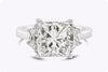 GIA Certified 4.03 Carat Princess Cut Diamond Three-Stone Engagement Ring in Platinum