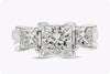 1.70 Carat Three Stone Princess Cut Diamond Engagement Ring