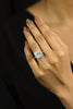 GIA Certified 4.07 Carats Princess Cut Diamond Halo Pave Engagement Ring in Platinum