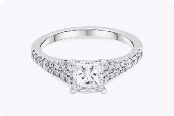 GIA Certified 1.06 Carats Princess Cut Diamond Engagement Ring in White Gold