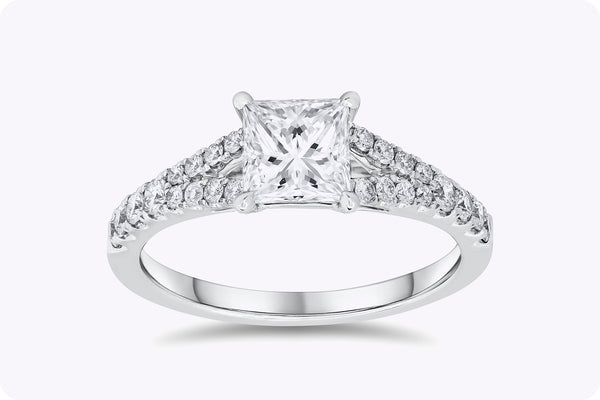 GIA Certified 1.06 Carats Princess Cut Diamond Engagement Ring in White Gold