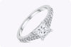 GIA Certified 1.06 Carats Princess Cut Diamond Engagement Ring with Side Stones in White Gold