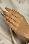 EGL Certified 2.03 Carats Princess Cut Diamond Engagement Ring with Side Stones in Whit Gold