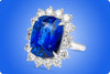 GIA Certified 22.05 Carats Cushion Cut Sri Lanka Blue Sapphire Engagement Ring in White Gold