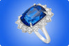 GIA Certified 22.05 Carats Cushion Cut Sri Lanka Blue Sapphire Engagement Ring in White Gold