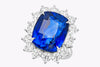 GIA Certified 22.05 Carats Cushion Cut Sapphire Engagement Ring in White Gold