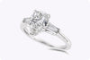 1.25 Carats Pear Shape Diamond Three-Stone Engagement Ring in White Gold