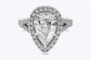 GIA Certified 4.03 Carat Pear Shape Diamond Halo Split-Shank Engagement Ring in White Gold