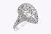 GIA Certified 4.03 Carat Pear Shape Diamond Halo Split-Shank Engagement Ring in White Gold