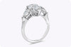 GIA Certified 1.88 Carats Pear Shape Diamond Three-Stone Engagement Ring in Platinum