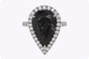 GIA Certified 7.19 Carats Pear Shape Fancy Dark Gray Diamond Halo Engagement Ring in Platinum
