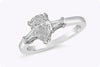 EGL Certified 1.01 Carats Pear Shape Diamond Three-Stone Engagement Ring in White Gold